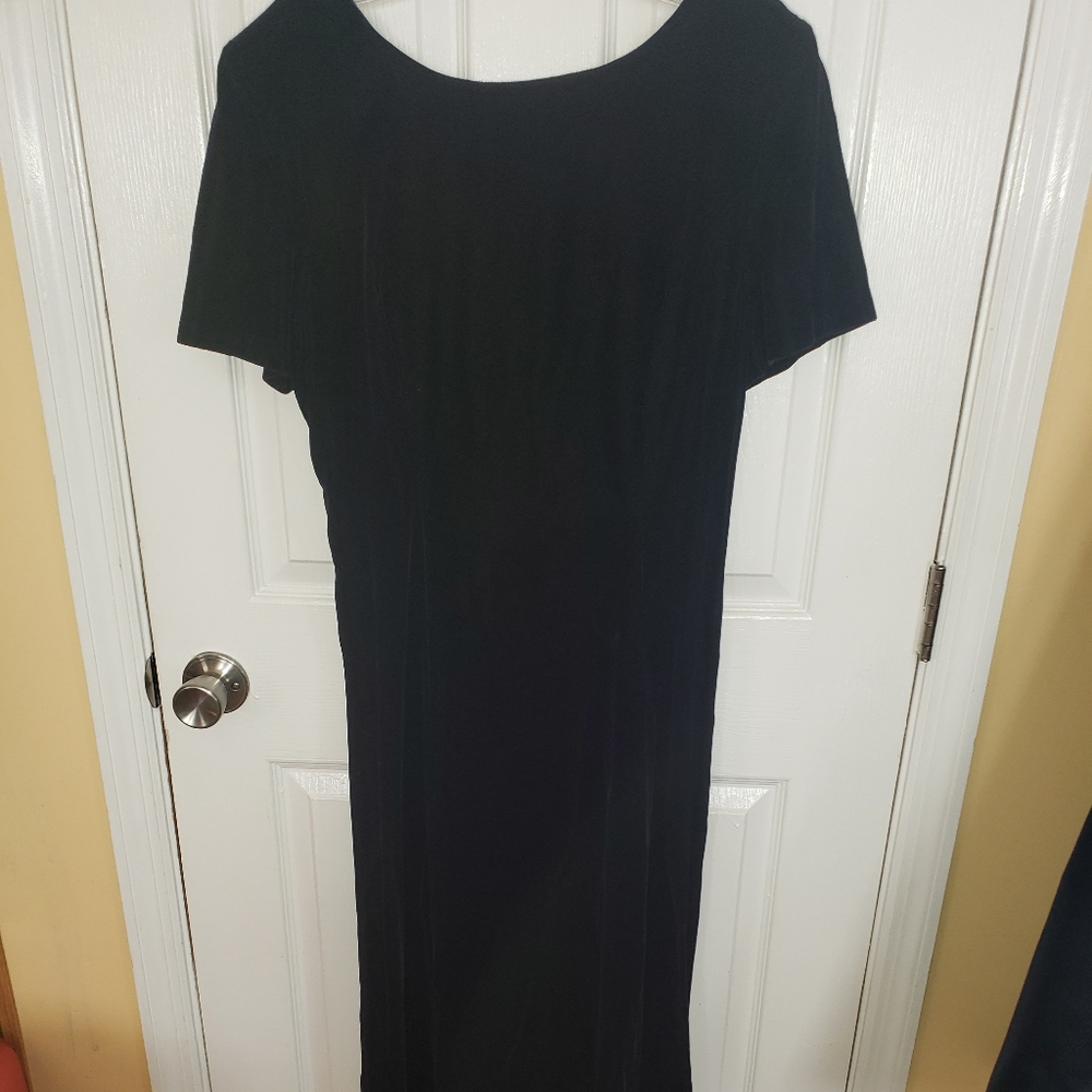 Navy velvet dress